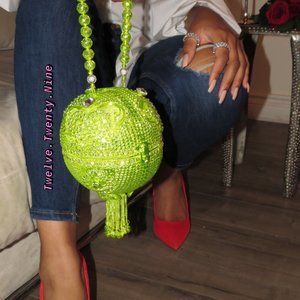 Lime Green Artisan Jewel Handbag